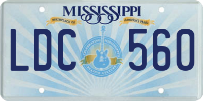 MS license plate LDC560