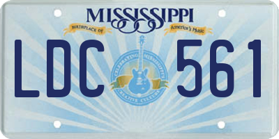 MS license plate LDC561