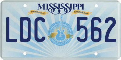 MS license plate LDC562