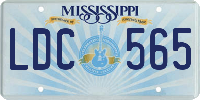 MS license plate LDC565