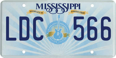 MS license plate LDC566