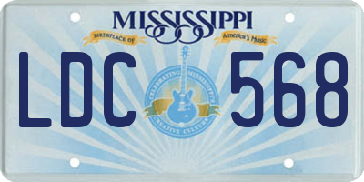 MS license plate LDC568