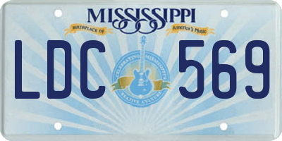 MS license plate LDC569