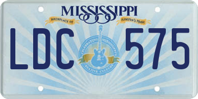 MS license plate LDC575