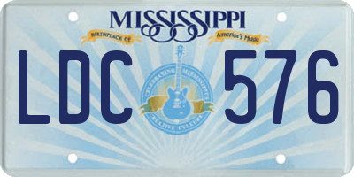 MS license plate LDC576