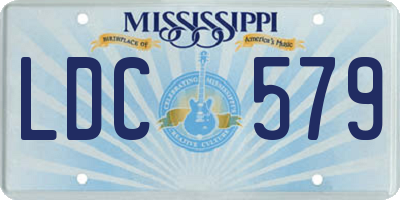 MS license plate LDC579