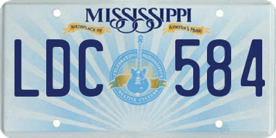 MS license plate LDC584