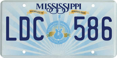 MS license plate LDC586