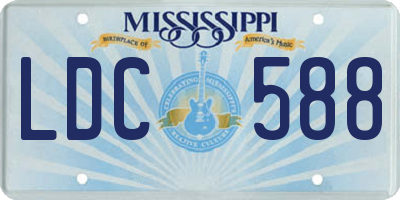 MS license plate LDC588