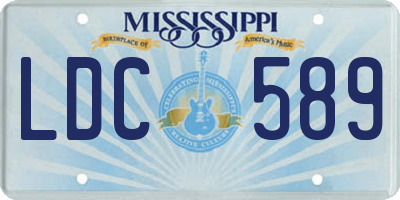 MS license plate LDC589