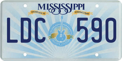 MS license plate LDC590