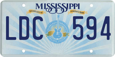 MS license plate LDC594