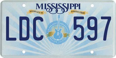 MS license plate LDC597