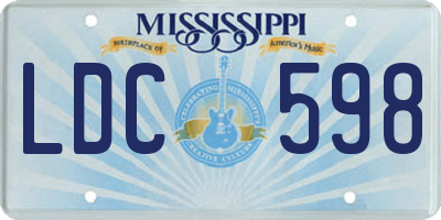 MS license plate LDC598