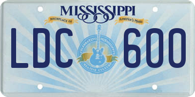 MS license plate LDC600