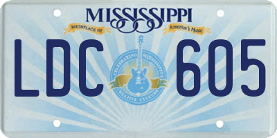 MS license plate LDC605