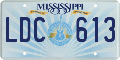 MS license plate LDC613