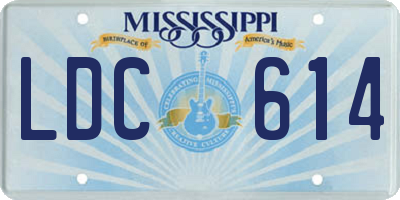 MS license plate LDC614