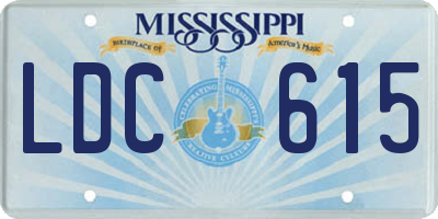 MS license plate LDC615