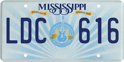 MS license plate LDC616