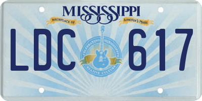 MS license plate LDC617