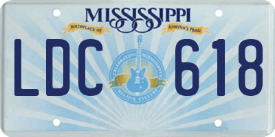 MS license plate LDC618