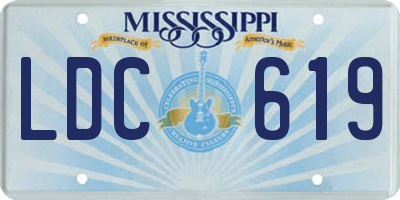 MS license plate LDC619