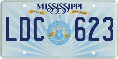 MS license plate LDC623
