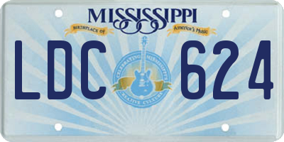 MS license plate LDC624