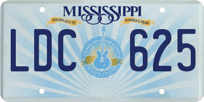 MS license plate LDC625