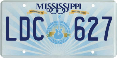 MS license plate LDC627