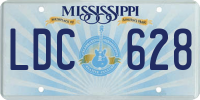 MS license plate LDC628