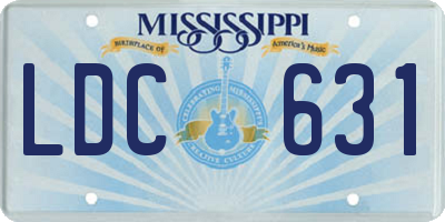 MS license plate LDC631