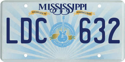 MS license plate LDC632