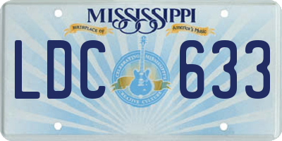MS license plate LDC633