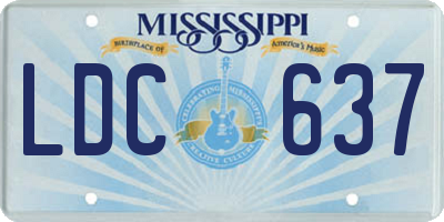 MS license plate LDC637