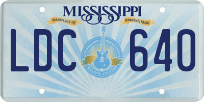 MS license plate LDC640
