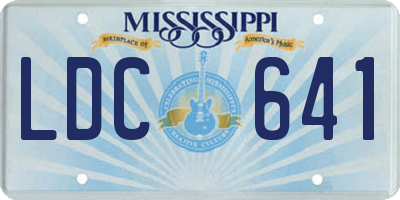 MS license plate LDC641