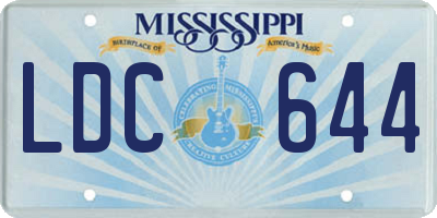 MS license plate LDC644