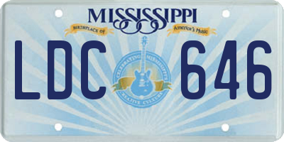 MS license plate LDC646