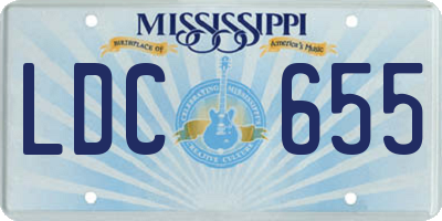 MS license plate LDC655