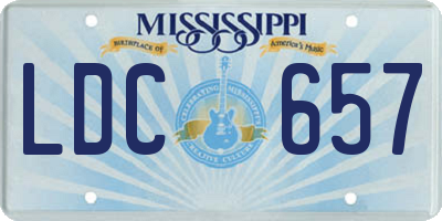 MS license plate LDC657