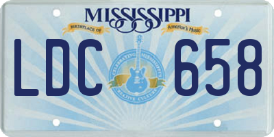 MS license plate LDC658