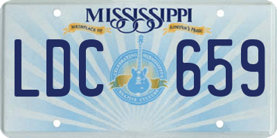 MS license plate LDC659