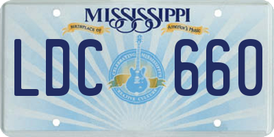 MS license plate LDC660