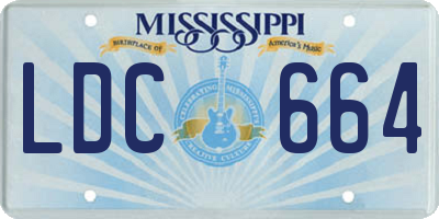 MS license plate LDC664