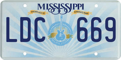 MS license plate LDC669