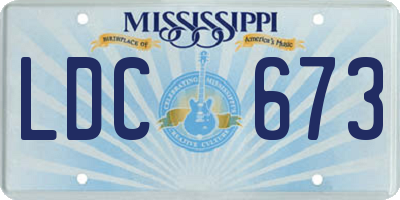 MS license plate LDC673