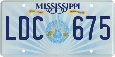MS license plate LDC675