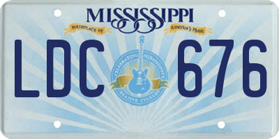 MS license plate LDC676